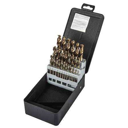 Precision Twist Drill HSS-E Bronze 135 Degree Stub Drill Set Short ANSI Set M40CO x 29 099962